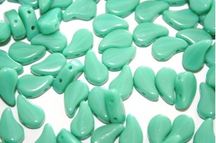 Czech Glass Beads Paisley Duo Opaque Turquoise Green 8x5mm - 100gr