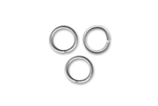 Brass Jump Ring Silver 8x1,2mm - 25pcs