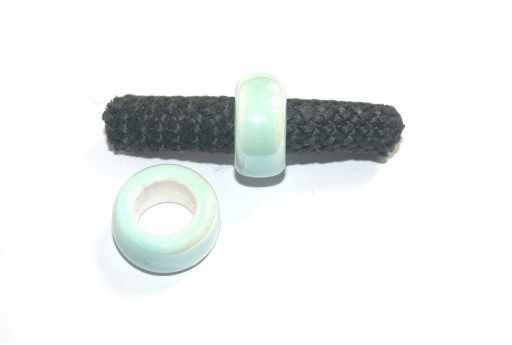 Climbing Ceramic Slider Bead Light Green 9x20mm - 2pcs