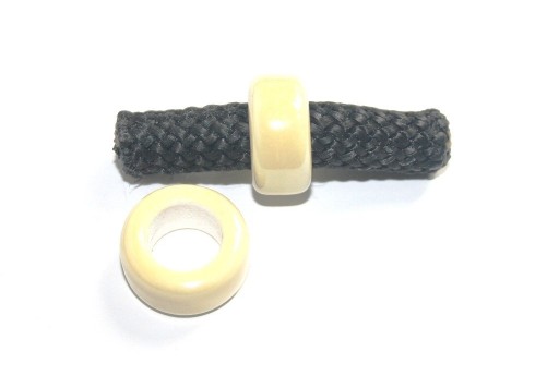 Climbing Ceramic Slider Bead Light Yellow 9x20mm - 2pcs