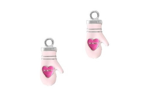 Charm Argento Smaltato Guanto 24x12mm - 1pz