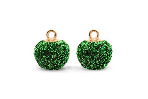 PomPom Green Glitter 12mm - 4pcs