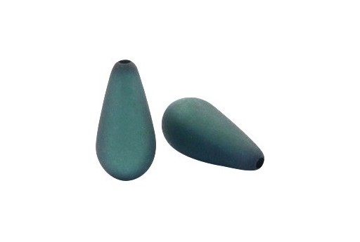 Drop Shaped Matt Polaris Beads - Teal 10x20mm - 2pcs