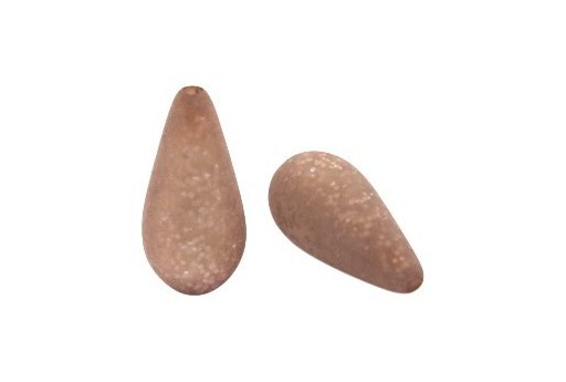 Drop Shaped Matt Polaris Beads - Glitter Taupe 10x20mm - 2pcs