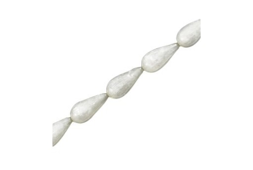 Drop Shaped Polaris Marble Beads - Silver 10x20mm - 2pcs