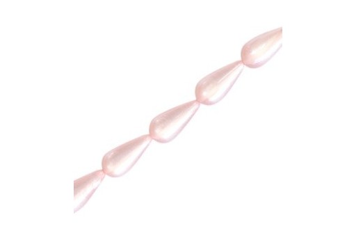 Drop Shaped Polaris Pearl Beads - Pink 10x20mm - 2pcs