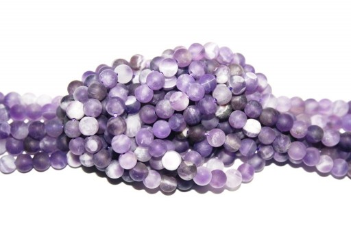 Sage Amethyst Frosted Round Beads 6mm - 66pcs