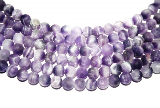Sage Amethyst Frosted Round Beads 8mm - 48pcs