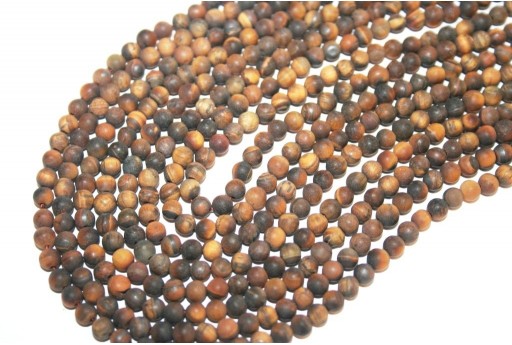 Tiger Eye Frosted Round Beads 4mm - 84pcs