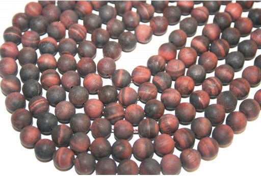 Red Tiger Eye Frosted Round Beads 8mm - 46pcs