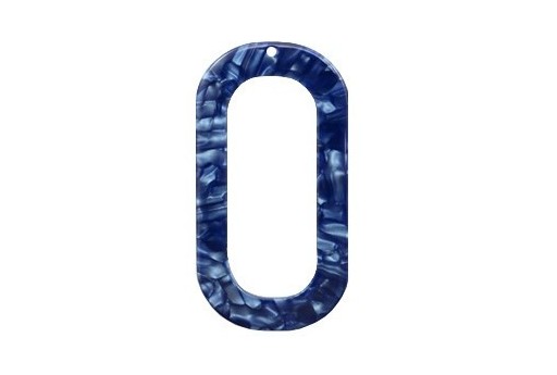 Plexiglass Blue Cracked - Oval 56x30mm - 1pz