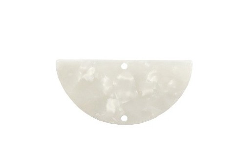 Plexiglass White Cracked - Half Round 35x17mm - 2pcs