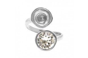 Adjustable Silver Plated Ring Setting for 2 1088 SS39 - 1pcs