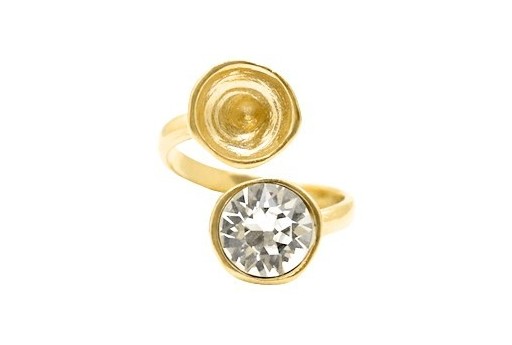 Adjustable Gold Plated Ring Setting for 2 1088 SS39 - 1pcs