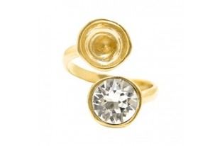 Adjustable Gold Plated Ring Setting for 2 1088 SS39 - 1pcs