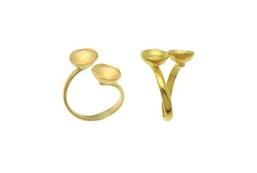 Adjustable Gold Plated Ring Setting for 2 1088 SS39 - 1pcs 2