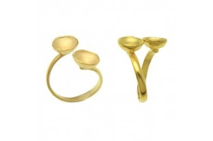 Adjustable Gold Plated Ring Setting for 2 1088 SS39 - 1pcs