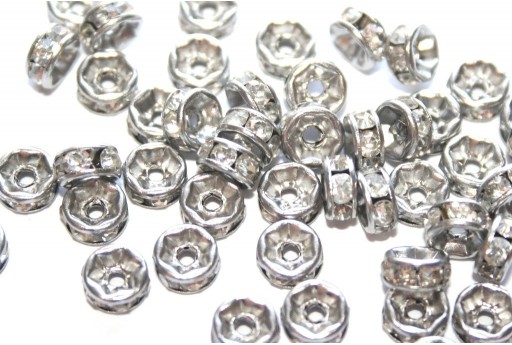 Rondelle Strass Acciaio 8x4mm - 4pz