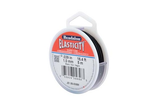 Vendita Elasticity Elastic Cord - Nero 1mm - 5mt spool    - Il Negozio per la Bigiotteria Fai da Te