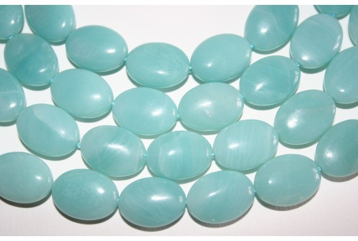 Filo 22 Pietre Amazonite Ovale 13x18mm AMA12