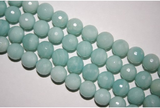 Filo 38 Pietre Amazonite Sfera Sfaccettata 10mm AMA15