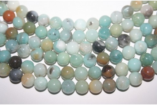 Amazonite Beads Multicolor Sphere 10mm - 36pcs