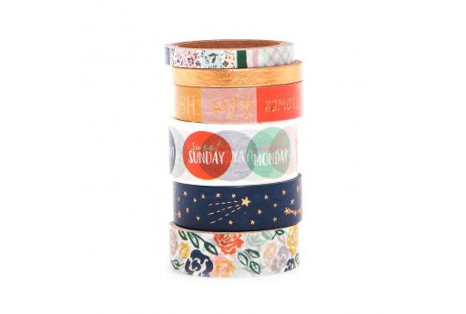 TOYMYTOY 10 Rotoli di Nastro Washi Tape Set Decorativo Nastro Adesivo Glitter Washi Tape per Artigianato e regali
