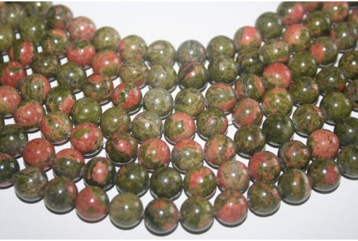 Sfera Di Cristallo Unakite 2,5 Cm - Pietra Naturale Per Equilibrio E Chakra Del Cuore - Scorpione