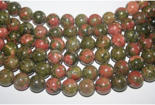 Filo 32 Pietre Unakite Sfera 12mm UN5