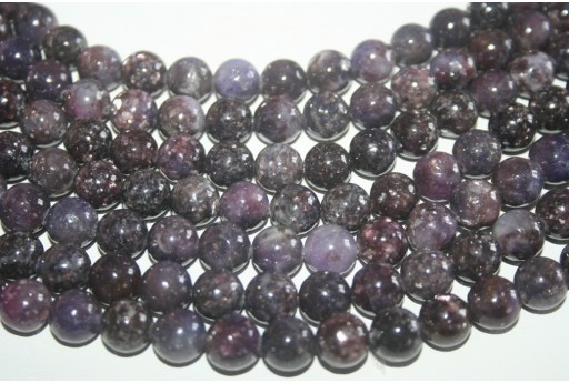 Filo 38 Pietre Lepidolite Sfera 10mm LE4