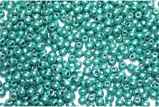 PandaHall Elite 1000PCS Perline Vetro Perlaceo Rotonde Perline Perla Tinte 4mm di Diametro Colore Turchese Chiaro 