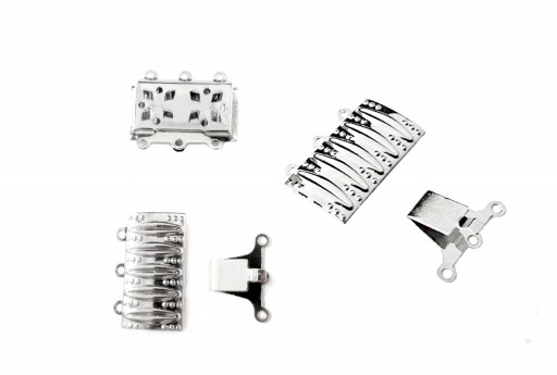6 Chiusure Pieghevoli Per Gioielli Fai Da Te, 3 Stili In Ottone Con Zirconia, Platino, Per Collane E Bracciali