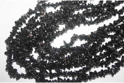 Filo Circa 100 Pietre Tourmaline Nero Chips 5x8mm TOU1