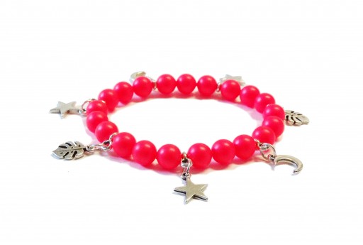 Kit Bracciale Perle Swarovski Neon Pink