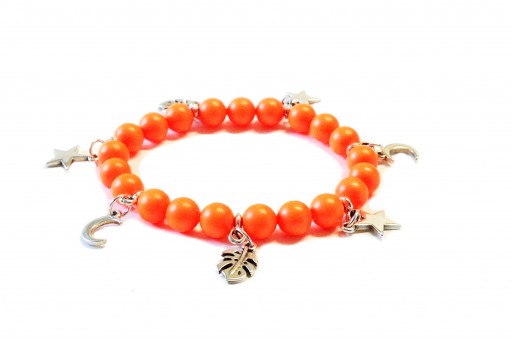 Kit Bracciale Perle Swarovski Neon Orange