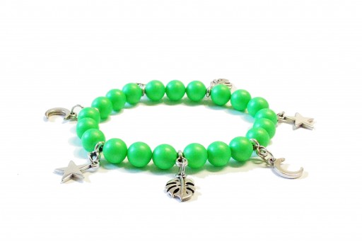 Kit Bracciale Perle Swarovski Neon Green