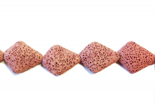 Lava Rock Beads Kite Pink 28x33mm