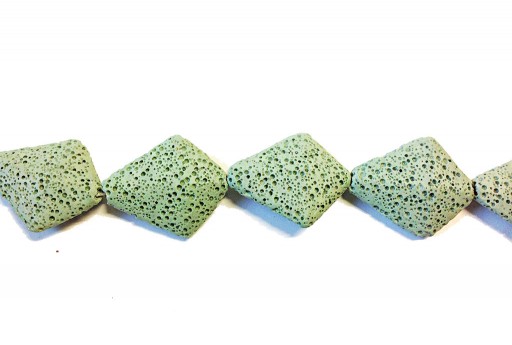 Lava Rock Beads Kite Light Green 28x33mm