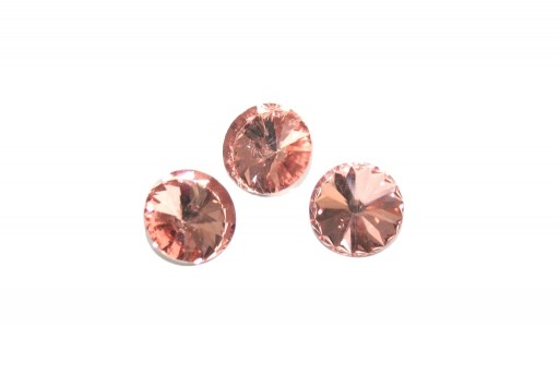 Glass Cabochon Peach Round 14mm - 4pz