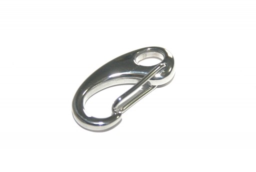 Moschettone Acciaio - Platino 26x13mm