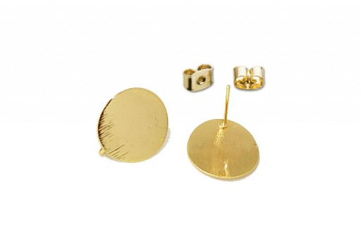 Orecchino Perno Minimal Jewelry Tondo - Oro 12mm - 2pz