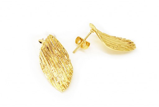 Orecchino Perno Minimal Jewelry Ovale Twist - Oro 21x11mm