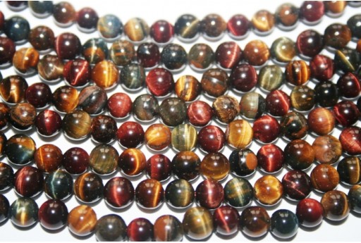 Large Hole Tigers Eye Beads | Tiger Eye Smooth Round Shaped Beads with 2mm  Holes | 7.5 Strand | 8mm 10mm 12mm Available | Loose Beads - 8mm