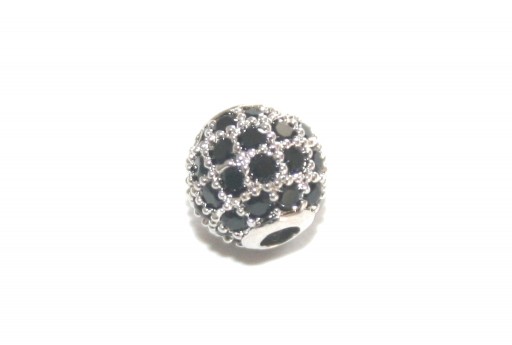 Cubic Zirconia Micro Pavè Tondo Nero 6mm