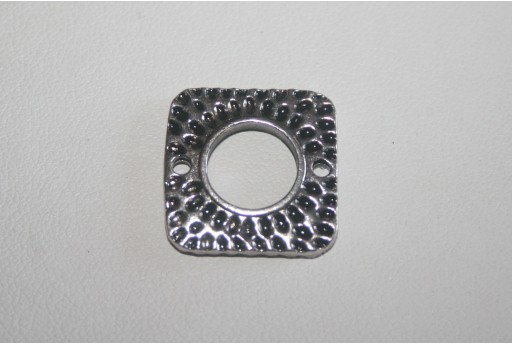 8 Connettori Quadrati Argento Tibetano 18x18mm TI93