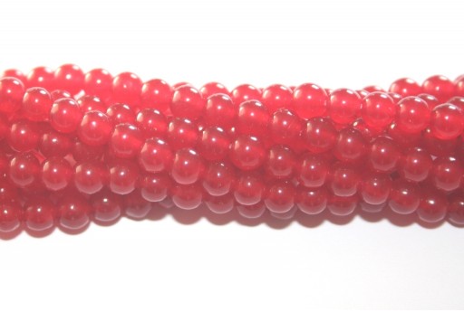 Giada Colorata Rossa - Tondo 4mm