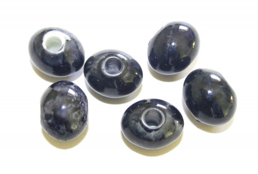 Acrylic Beads Blue - Oval 14x18mm - 12pcs