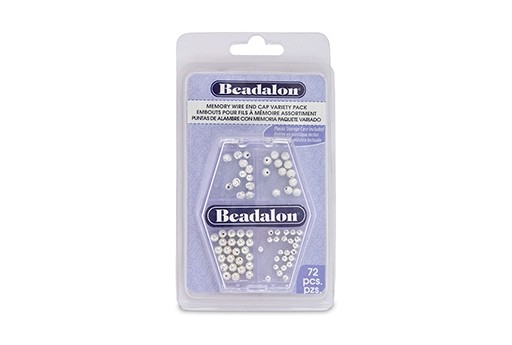 Beadalon Confezione Tappi per Filo Armonico - Argento 72pz