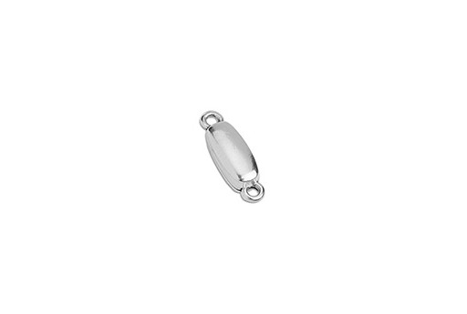 Magnetic Clasp Rectangular With 2 Eyes Silver 17X5mm