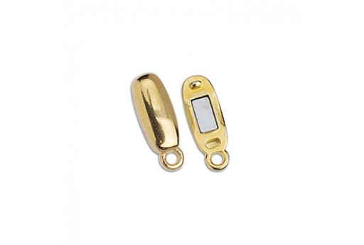 Magnetic Clasp Rectangular With 2 Eyes - Gold 17X5mm